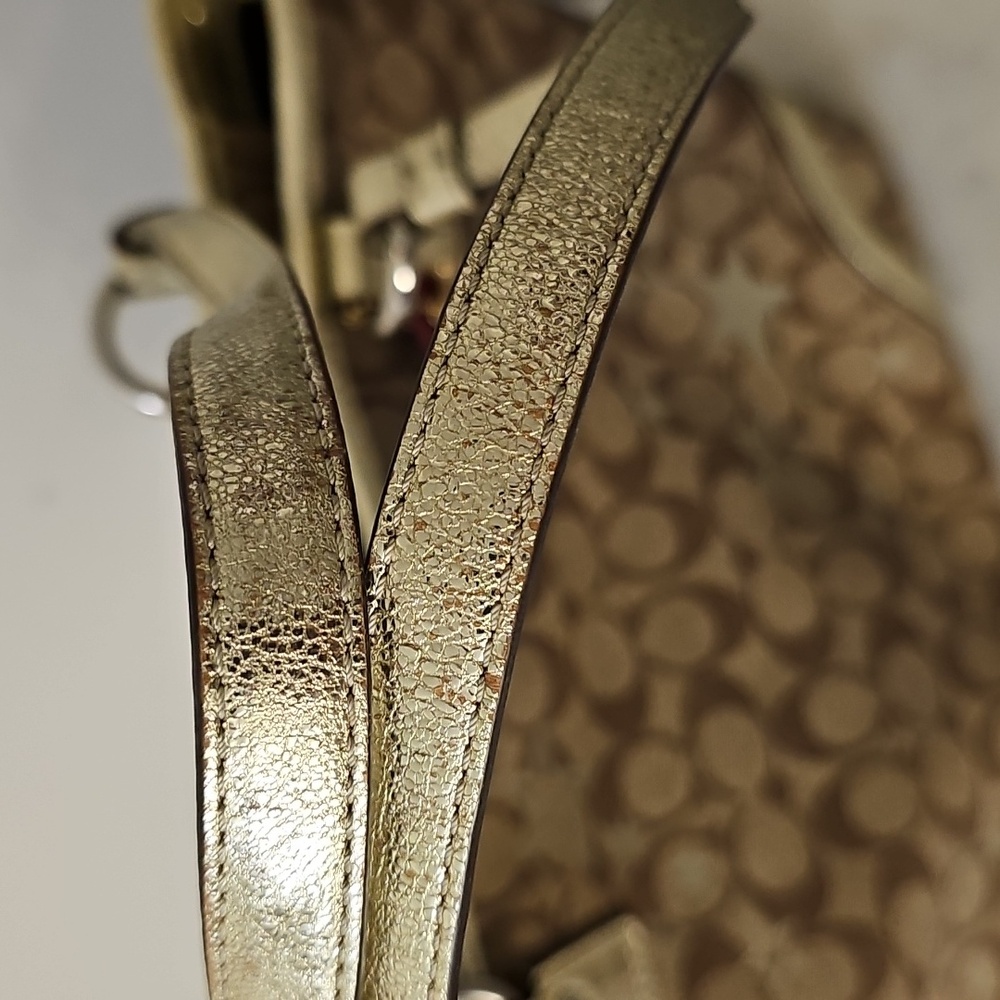 Coach Gold and Tan Tote Bag - Picture 12 of 12